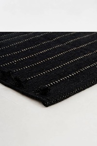 Tapete de Ejercicio de Chenilla Tejida Negra con Base de Goma Antideslizante, Estilo Contemporáneo, para Uso Doméstico, Forma Cuadrada, Delgada, de 0.2 a 0.4 Pulgadas - Product Image 5