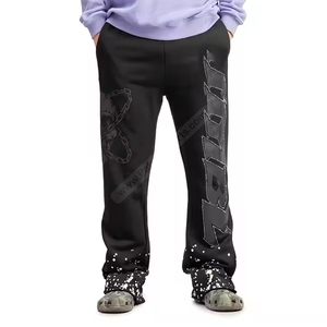 High Quality Lightweight Breathable Rhinestone Custom Sweatpants <b>Vintage</b> Sun Faded Wash <b>Track</b> Baggy <b>Pants</b> Sale - Product Image 3