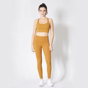 Conjuntos de Yoga para Mujer, Nuevo Estilo Informal, Conjunto de Yoga de 2 Piezas de Ajuste Regular, Conjunto de Yoga sin Costuras para Mujer con Servicio OEM - Product Image 1