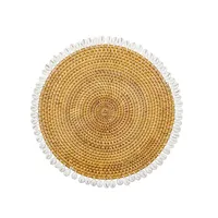Sets de dessous-de-plat ronds en rotin tressé et jonc de mer, résistants à la chaleur, vente en gros, tapis et coussinets naturels