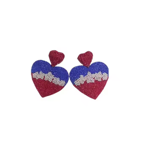 Boucles d'oreilles de broderie élégantes en forme de Hart pour femmes Style de luxe pour l'artisanat de fête ou d'anniversaire par MD Cheap Price - Product Image 2
