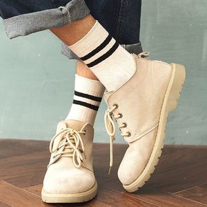 Calcetines a Rayas de Media Pantorrilla Casuales para Hombre, Transpirables, de Punto, Versátiles para Toda Temporada, en Varios Colores - Product Image 4