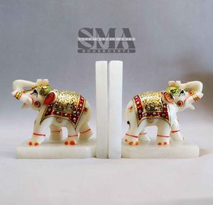 Sujetalibros de Arte Moderno Decoración del hogar de calidad superior Sujetalibros de precio al por mayor de piedra de mármol natural personalizado - Product Image 1