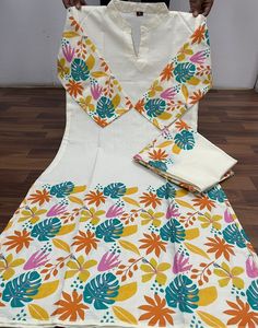 Precioso aspecto elegante Khadi algodón con impresión digital Co-Ord conjunto mujer fabricante de moda - Product Image 2