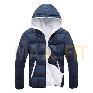 MAXFIT ENTERPRISES Veste matelassée pour homme en toile résistante à l'eau avec col montant Veste d'hiver chaude en duvet matelassée - Product Image 2