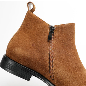 Top Grain Cow hide Short Boots with Breathable Lining and Wear Resistant for Daily S <b>hoes</b> Commute and Outdoor Boots - Product Image 3