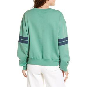 Haute qualité 100% coton décontracté streetwear goutte épaule chiffres respirant écologique sweats à capuche tricoté femmes sweat-shirt - Product Image 4