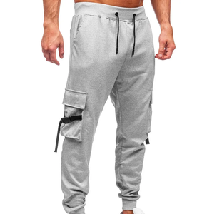 2024 Jogger de lana con logotipo personalizado, ropa de calle informal, pantalones de chándal de lana lisos de corte holgado, pantalones de Jogger con bolsillos de algodón para hombres - Product Image 1