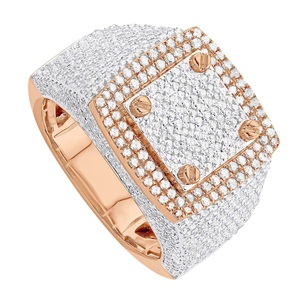 Trendy VVS Moissanite Diamond <b>ring</b> In S925 Silver Rose Gold Plated Luxurious Hip Hop <b>Iced</b> Out Custom Men's <b>Ring</b> - Product Image 5