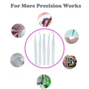 แหนบต่อขนตาสแตนเลสแบบญี่ปุ่นที่มีด้ามจับกระจกเครื่องมือยกและปลายแหลมพร้อมที่จัดระเบียบ PU - Product Image 2