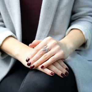 แหวนพลอยเพทายดีไซน์แบบซิกแซ็กทำด้วยมือเครื่องประดับเงินสเตอร์ลิงแบบตุรกีสำหรับ925 - Product Image 2