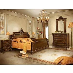 Traditional Solid Wood Hand Carved Bedroom Set Antique Handcrafted Bedroom Furniture <b>Royal</b> Design Teak Wood Brown Polished <b>Bed</b> - Product Image 1