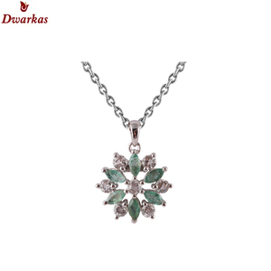 Collar con Colgante de Plata de Ley 925 de Estilo Lujoso al por Mayor para Mujer, con Circonitas Multicolor en Forma de Flor, Ideal para Fiestas - Product Image 2