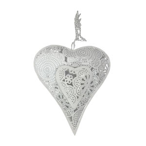 Sala de estar hierro/Cuentas Navidad colgante corazón blanco acabado para vacaciones Festival decoración ornamento personalizado a granel - Product Image 6