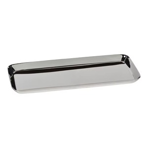 Plateau de service moderne de luxe, fabriqué à la main en métal, écologique, durable, compatible lave-vaisselle, design personnalisable pour les repas, exportateur indien - Product Image 1