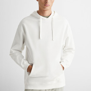 Sudadera con capucha de lana de algodón con logotipo personalizado para hombre de talla grande, sudadera de invierno con bolsillo de canguro, patrón sólido, técnica teñida lisa - Product Image 2