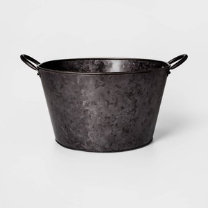 Maceta Decorativa Moderna con Textura Acanalada, Borde Ancho, Color Gris Carbón, Maceta Galvanizada Personalizada para Hogar y Jardín, 20 Pulgadas - Product Image 6