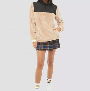 Sudaderas con capucha de mezclilla de empalme de felpa para mujer, servicio OEM de alta calidad, fabricación al por mayor - Product Image 3