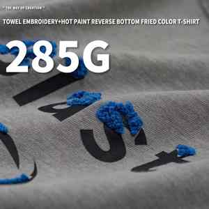 Camiseta lavada de gran tamaño de punto largo y pesado de algodón 100% vintage lavado ácido gráfico personalizado para hombre - Product Image 2