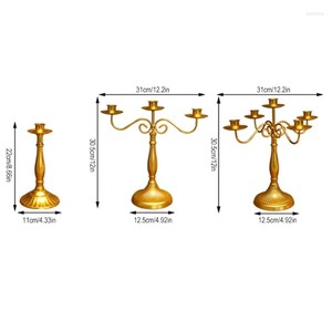 เชิงเทียนสไตล์ยุโรปที่วางเทียนเหล็ก3-5สาขาเชิงเทียนเหล็กสีทองแท่งแต่งงานสำหรับตกแต่งบ้าน - Product Image 4