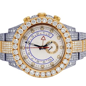 Reloj de Pulsera de Lujo con Bisel Premium, Esfera Negra con Incrustaciones de Diamantes Moissanite, Cuarzo, con Fecha, de Proveedor Indio - Product Image 6
