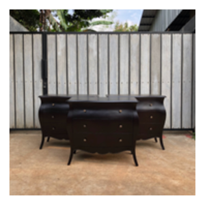 Mesa de Noche de Madera de Caoba de Estilo Moderno de Mediados de Siglo con 6 Cajones, Mesita de Noche para Dormitorio, Sala de Estar, Almacenamiento - Product Image 3