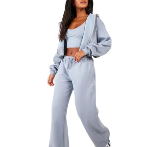 Conjunto de chándal informal con capucha y cremallera personalizada, conjunto de dos piezas, ropa de mujer, sudadera y pantalones de chándal 2026 - Product Image 4
