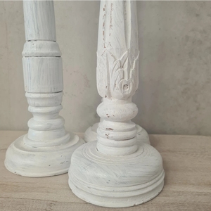 Candelabro de Plata Hecho a Mano de Madera Blanca de la Mejor Calidad, Decoración Única para Bodas, Colección de Pascua, Decoración para el Hogar - Product Image 2