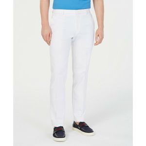 Pantaloni da Uomo Tommy Hilfiger Modern Fit Th Flex Stretch in Chambray Bianco Tessuto Oxford, Taglia XL - Product Image 1