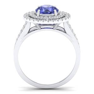 Anillo Solitario de Tanzanita con Diamantes en Oro Sólido de 14K/18K de Lujo, Diseño Personalizado OEM/ODM de REYES para Mujer - Product Image 4