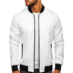 Customized Logo Men's Winter Puffer <b>Jacket</b> Thick <b>White</b> Canvas Fleece Zipper Bomber Stand Oversized Big Size for Outdoor Use - Product Image 1