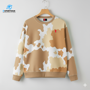 Pull en molleton 100% coton respirant à imprimé vache, couleur contrastée personnalisée, streetwear avec logo - Product Image 1
