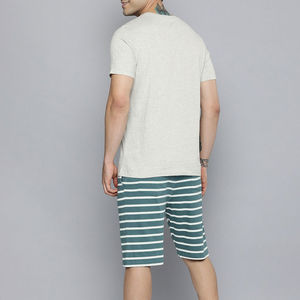 Ensemble short d'été pour hommes Ensembles de jogging pour hommes Manches courtes avec short T-shirts d'été en coton respirant pour hommes - Product Image 3