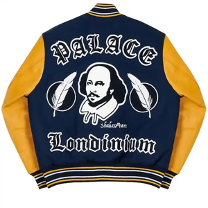 Veste universitaire en cuir personnalisée avec logo streetwear, nouvelle mode unisexe pour hommes, veste universitaire personnalisée avec lettres, design personnalisé - Product Image 2