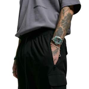 Cargo <b>Pant</b> <b>Black</b> Modern Streetwear Adjustable Ankle Cuffs Elastic Waist Durable Fabric Hidden Zipped Pockets Stylish Fit - Product Image 4