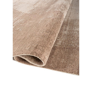 พรมขนสัตว์และไหมไผ่ถักมือสีเบจและสีน้ำตาล ขนาด 9x12 ฟุต รูปทรงสี่เหลี่ยมผืนผ้า สำหรับห้องนั่งเล่นหรือทางเดินในบ้าน-AKWB-3564 - Product Image 2