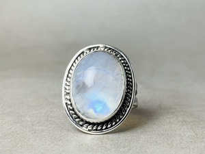 แหวน925มูนสโตนสีเงินสเตอร์ลิงเครื่องประดับชั้นดีระดับพรีเมี่ยมจากผู้ผลิตโดยตรง - Product Image 4