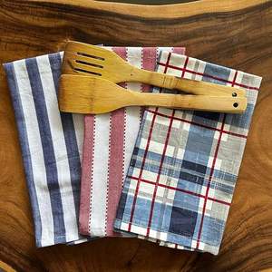 100% Cotton Large Size 40 X 60cm Kitchen Towels Premium Quality Woven Checkered Design Washable <b>Drying</b> Wiping Kitchen Towels - Product Image 3