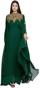 Caftán Marroquí Modesto de Dubái, Abaya Árabe Maxi con Cuentas Hechas a Mano, Vestido de Novia Ecológico Hasta el Suelo, Elegante para Fiestas y Playa - Product Image 3