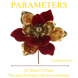 Nhân tạo Red Gold Magnolia hoa cho Xmas Tree trang trí Giáng sinh - Product Image 2