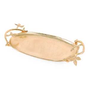 High Quality Gold Aluminum Metal Decorative Handle <b>Tray</b> Hotel Table <b>Perfume</b> Vanity <b>Tray</b> Home Decor Oval Serving <b>Trays</b> - Product Image 4