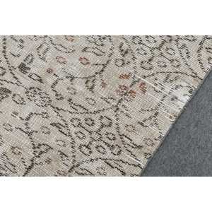 พรมตุรกีลายตารางสีขาวน้ำตาล ขนาด 3x6.6 ฟุต สไตล์วินเทจ - Product Image 5