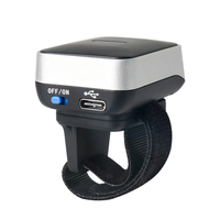 Escáner de código de barras de anillo inalámbrico CCD 1D portátil compacto para lector de código de barras de dedo BT Compatible con Android para uso en almacén