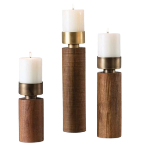 Tabletop Natural Wood Tealight <b>Candlestick</b> <b>Holder</b> for Home Decoration and Christmas - Product Image 1