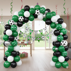 Bannière en papier à thème football de 3 mètres, Joyeux Anniversaire, Vert et Blanc, Décorations de fête de football, Fournitures d'anniversaire, Espagne - Product Image 4
