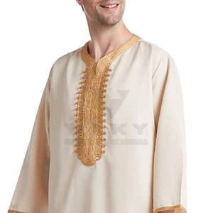 Muslim <b>Kaftan</b> Robes Islamic Clothing Vintage Long Robes Leisure Long Sleeve Stand Collar Jubba Thobe - Product Image 5
