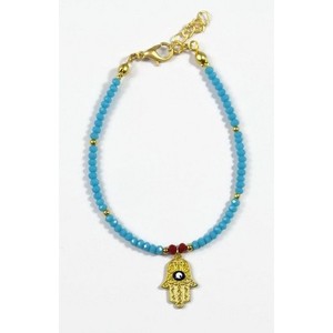 Hamsa mắt ác đính cườm Vòng đeo tay (vòng đeo tay thời trang), màu xanh, đỏ, hồng, xanh lá cây, đồ trang sức thời trang, có thể điều chỉnh, bàn tay của Fatima - Product Image 3