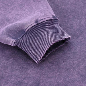 Venta al por mayor de ácido lavado pulóver con capucha de los hombres personalizados en blanco Vintage de gran tamaño pesado ácido lavado sudaderas con capucha para los hombres de algodón mezclado - Product Image 6