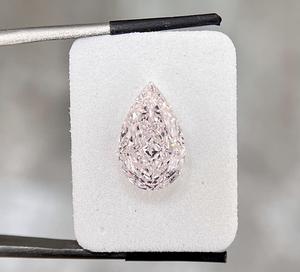 Rose clair modifié brillant taille poire 3.36 carat SI clarté GIA certifié diamant en vrac EX VG FNT Premium diamants fantaisie en vrac - Product Image 1