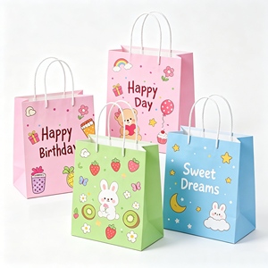 Custom Printed Logo Eco-friendly Colorful Kraft Paper Shopping <b>Bag</b> with Twisted Handle for Gift Package - Product Image 1